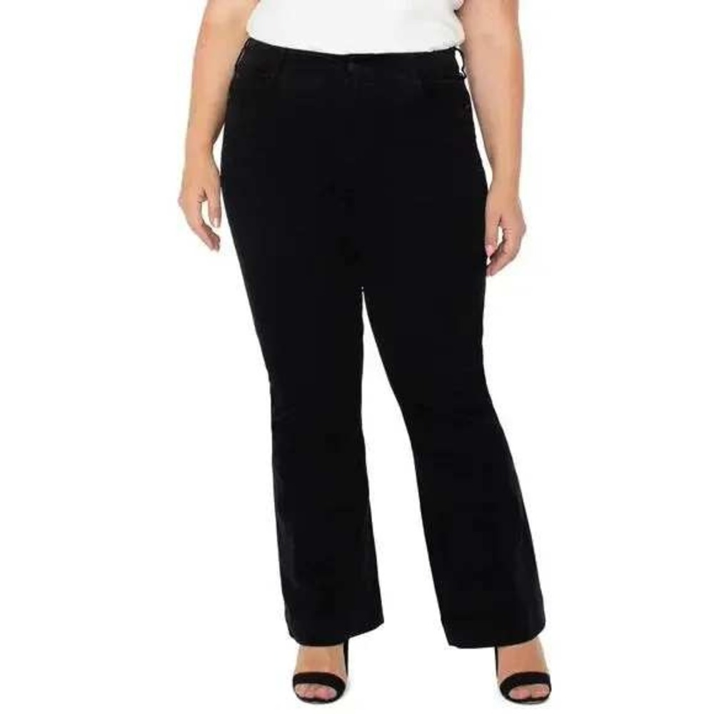 Liverpool Hannah‎ Flare Corduroy Pants Plus Size 18W Black Onyx NWT